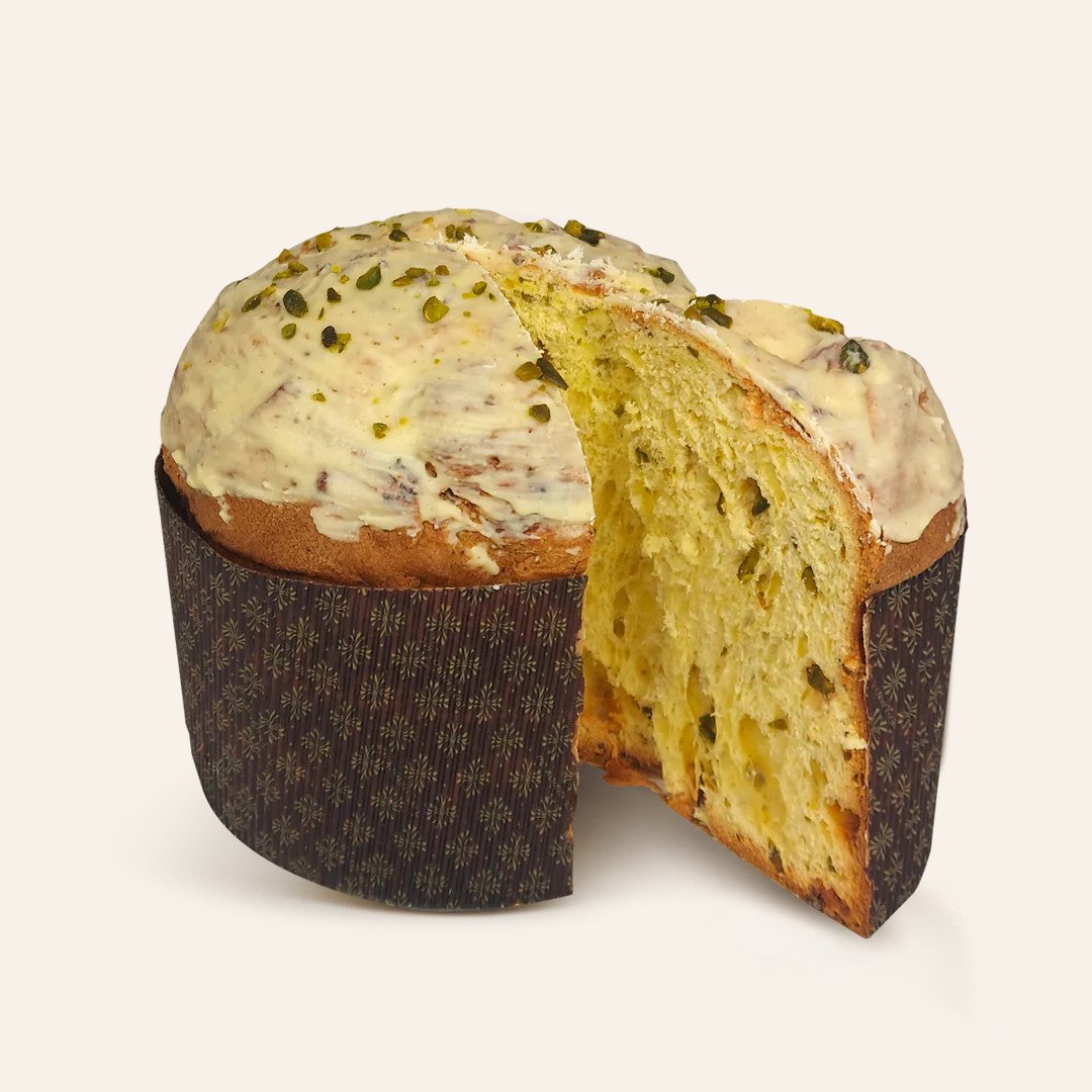 Panettone Artigianale Cioccolato Bianco e Pistacchio